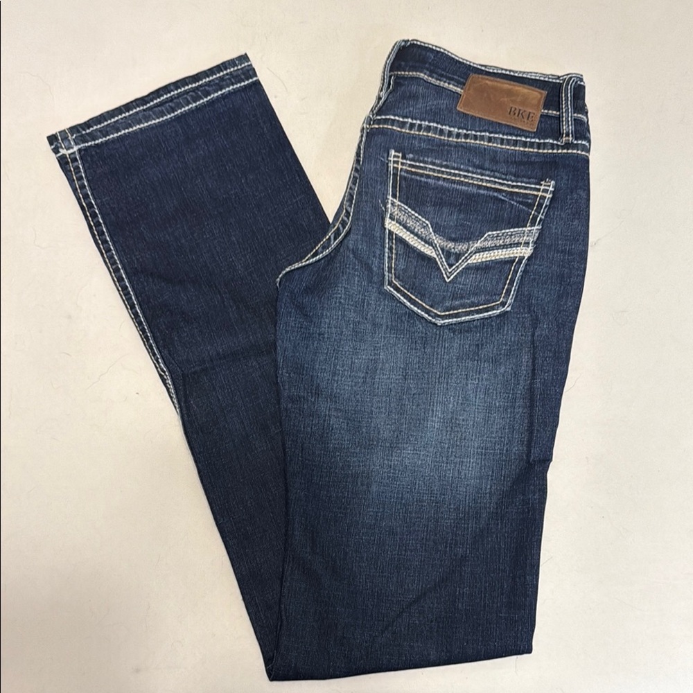 Buckle Dark Blue Denim Jeans